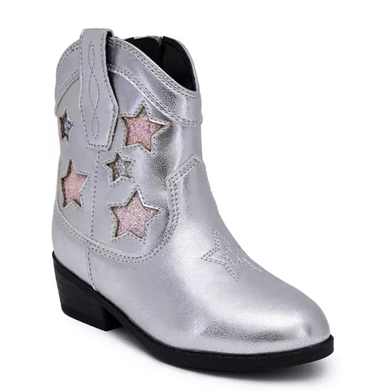 Toddler Girls Lil Whitney Metallic Star Western Boots